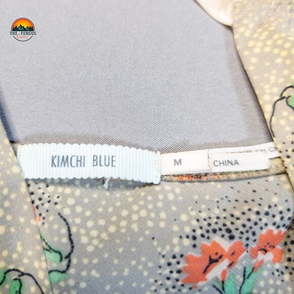 Kimchi Blue Babydoll Slip Dress Beige Red Floral Y2K Style Women's Size Medium - Picture 8 of 9